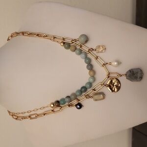 Tate & Tilly Gemstone Gold Tone Necklace